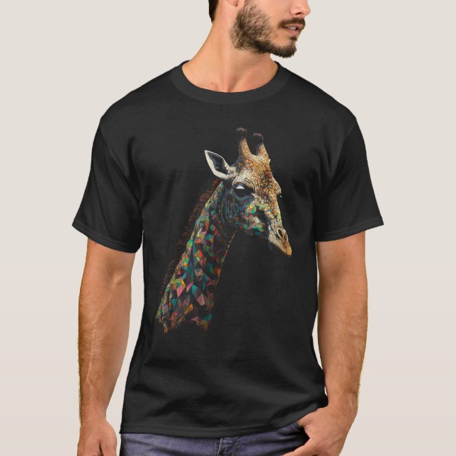 T-shirt Giraffe Polygon Artwork  Animal Giraffe (Devant)