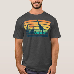 T-shirt Giraffe Retro Silhouette Vintage pour hommes femme