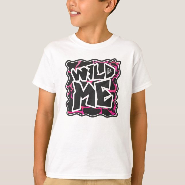 T-shirt Giraffe rose chaude et noire (Devant)