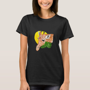 T-shirt Giraffe Safari Soleil avec Monstera Feuille Nature