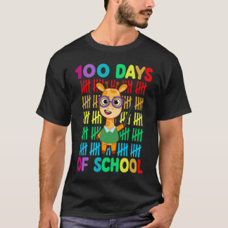 T-shirt Giraffe Student Cute 100th Days Of School Teacher