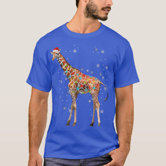 T-shirt Giraffe Tree Light Christmas Animals Lover Xmas Ho