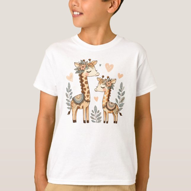 T-shirt Giraffe Whimsical Boho (Devant)