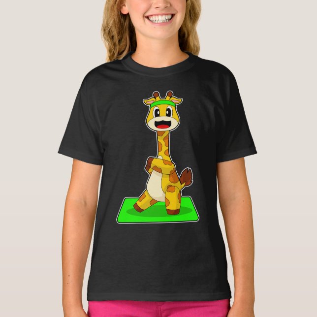 T-shirt Giraffe Yoga Fitness Gymnastique (Devant)
