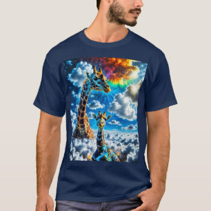 T-shirt Giraffes colorées - Têtes dans les nuages