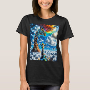 T-shirt Giraffes colorées - Têtes dans les nuages