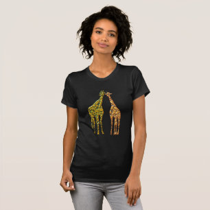T-shirt Giraffes Couple Design moderne doré