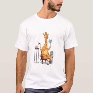 T-shirt Giraffes, livres et cadeaux de thé