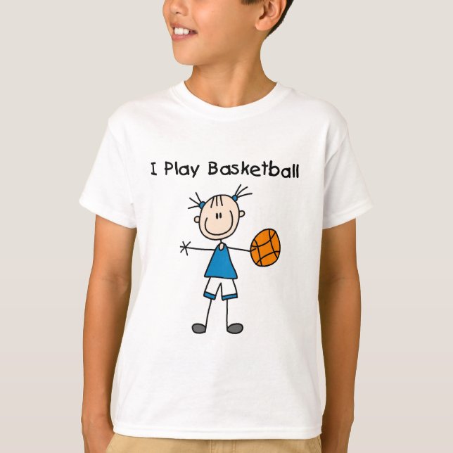 T-shirt Girl I Jouer maillots et cadeaux de basket-ball (Devant)
