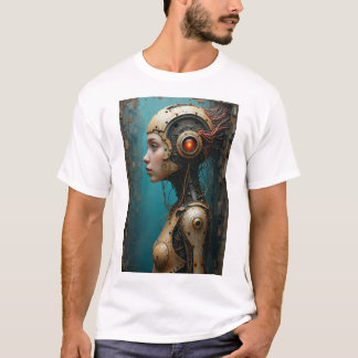 T-shirt Girl In Computer Mechanical Body