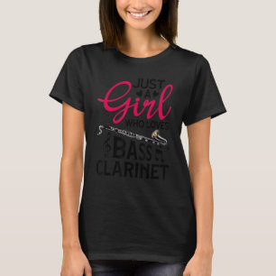T-shirt Girl Love Bass Clarinet - Musique Bass Clarinet