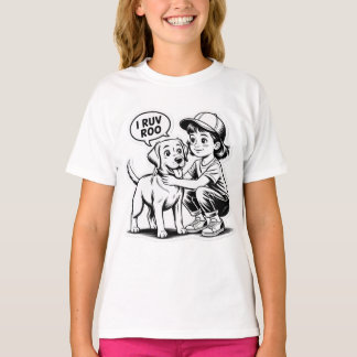 T-SHIRT GIRL LOVES HER DOG 