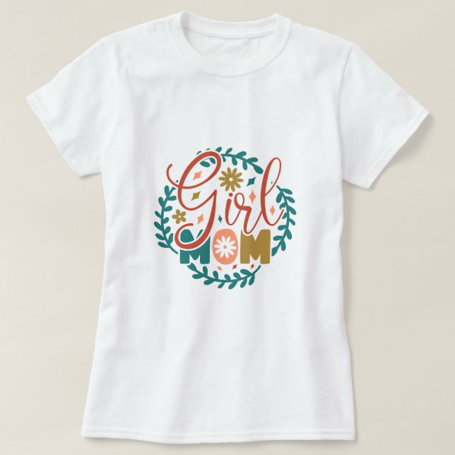 T-shirt Girl Mom Retro Typographie (Design devant)