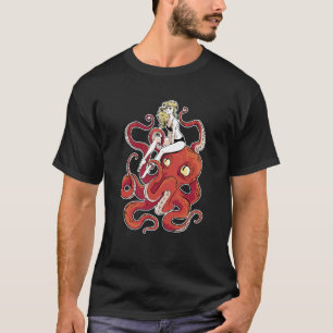 T-shirt Girl on an Octopus Red Octopus Octopus