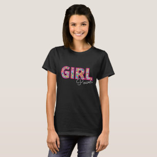 T-shirt Girl Power   Fille rose belles femmes Fleurs sauva