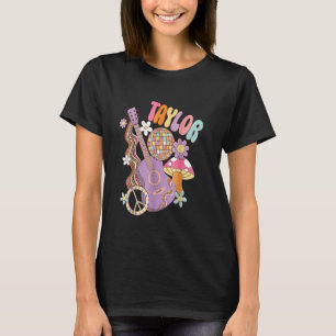 T-shirt Girl Retro TAYLOR Prénom Anniversaire personnalisé
