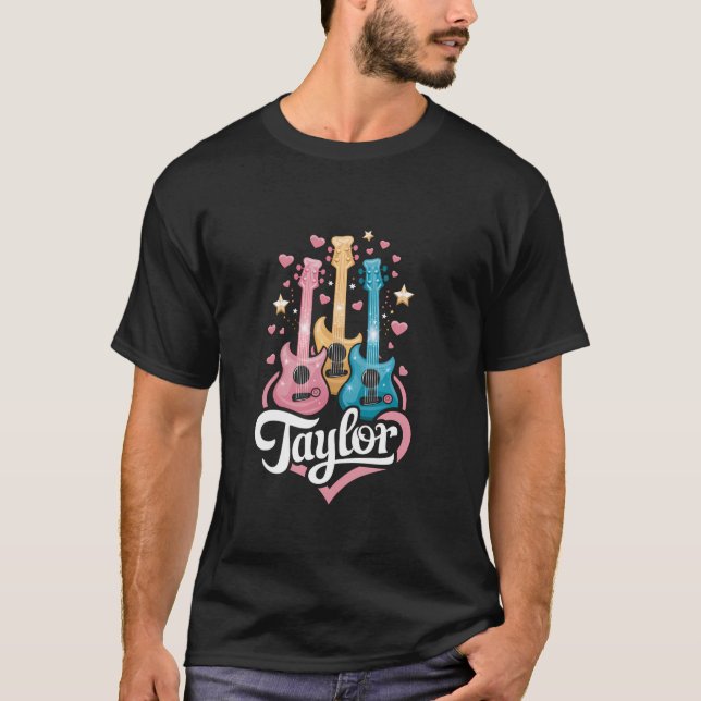 T-shirt Girl Retro Taylor Prénom Personnalisé Super B (Devant)