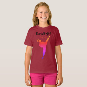 T-shirt Girl Silhouette Moderne Japon Arts Martiaux Karate