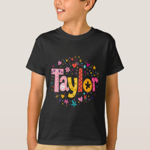 T-shirt Girl Taylor Prénom Personnalisé Super 80s Pin
