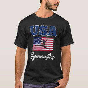T-shirt Girl Tumbling Team Gymnaste Gymnastique Usa Ame