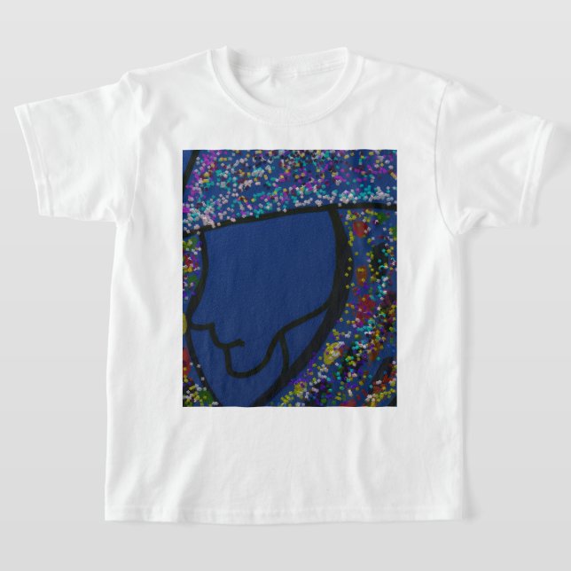 T-shirt Girl with Spotted Glitter Print Hair  (Poser)