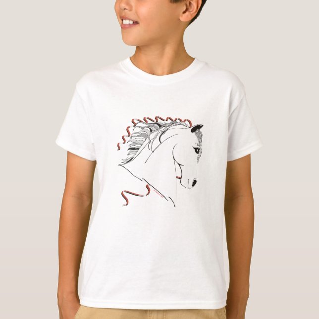 T-shirt Girls Horse Crazy Ringer (Devant)