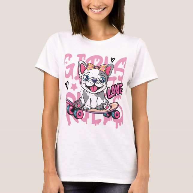 T-shirt Girls Love Dogs (Devant)