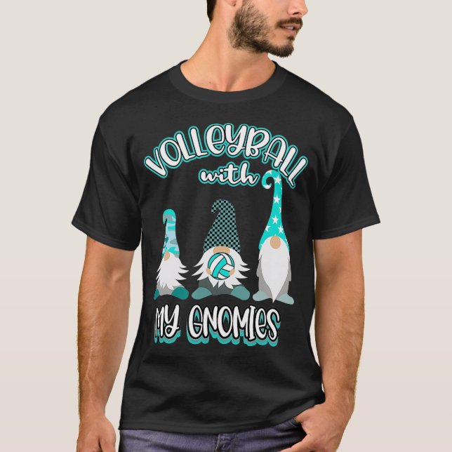 T-shirt Girls Volleyball Gnomes Great nage Player Practice (Devant)