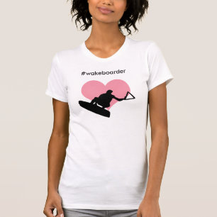T-shirt Girls Wakeboarder tee - love hashtag wakeboard