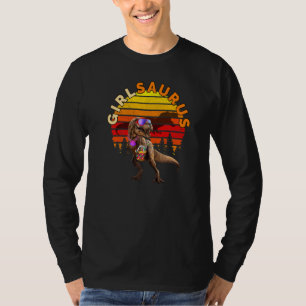 T-shirt Girlsaurus Jurassic T Rex Girl Beach Monde Vintage