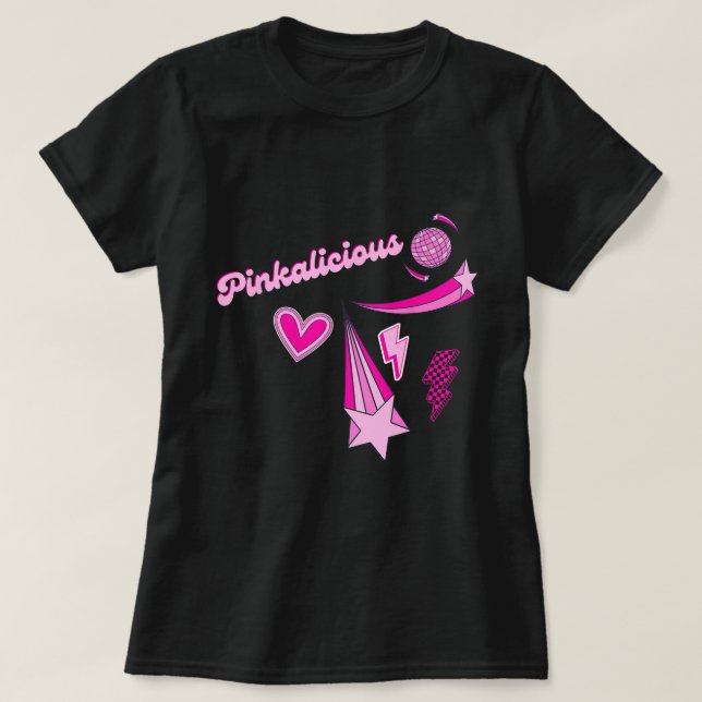 T-shirt Girly Retro Pink Power Shirt (Design devant)