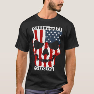 T-shirt Gisement de pétrole bleu blanc rouge fort