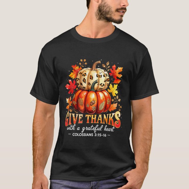 T-shirt Give Thanks With A Grateful Heart Bible Verse Pump (Devant)