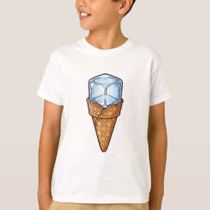 T-shirt Glace Cube Cône Gaufre Glacé Enfants