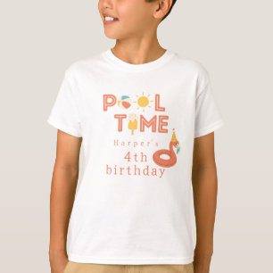 T-shirt glace flamant rose été anniversaire enfants fête p