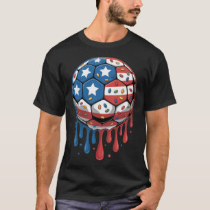 T-shirt Glace Goutte Hommes Femmes Jeu Américain Drapeau U