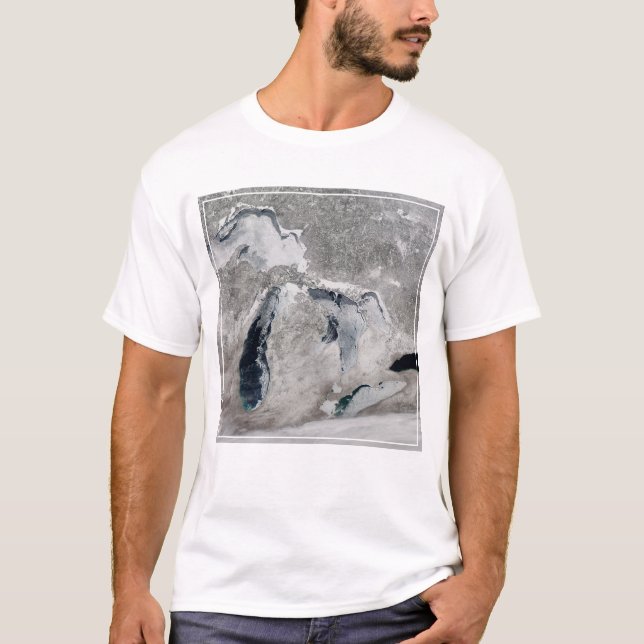 T-shirt Glace Sur Les Grands Lacs, États-Unis. (Devant)