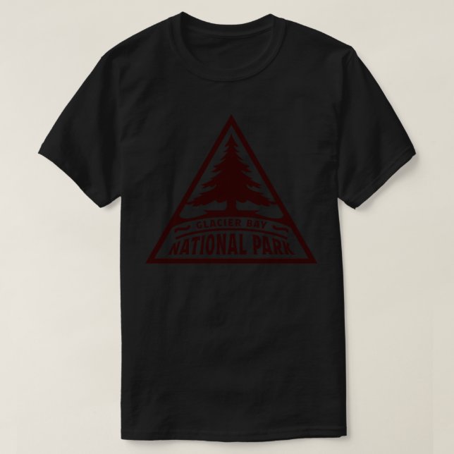 T-shirt Glacier Bay National Park Tree Triangle Brown (Design devant)