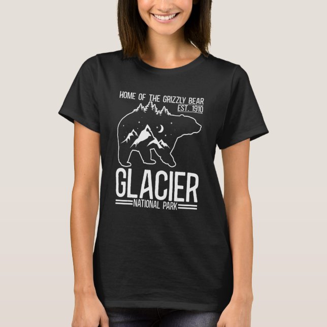 T-shirt Glacier National Park Grizzly Bear Hiking Vacation (Devant)