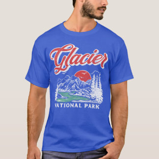 T-shirt Glacier National Park Retro 80s Mountains Vintage 