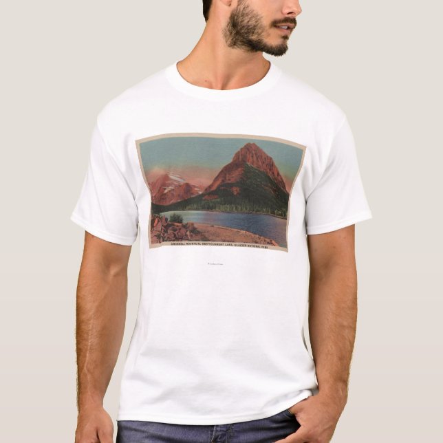 T-shirt Glacier, TA - vue de Grinnell Mt. et Swiftcurren (Devant)