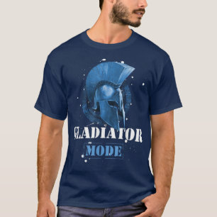 T-shirt Gladiateur Mode Casque Spartan Blue Motivation Gym