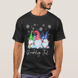 T-shirt Glaedelig Jul Nordic Gnomes Tomte Nisse Danish
