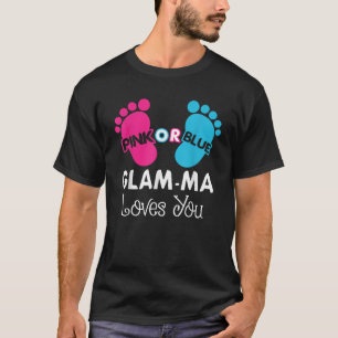 T-shirt Glam rose ou bleu Ma t'aime Genre Reveal Baby