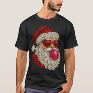 T-shirt Glam Santa Bubblegum Heart Glasses Xmas boy