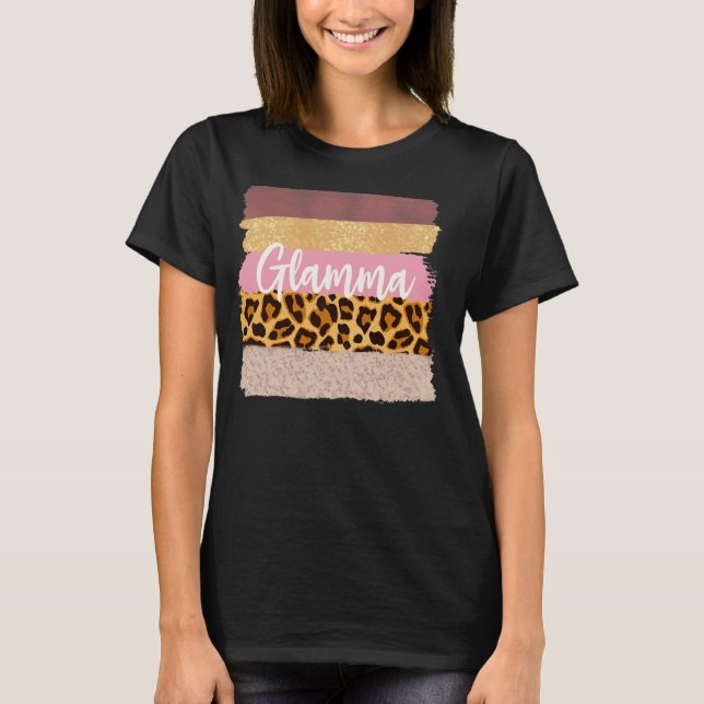 T-shirt Glamma Glam ma Nana Leopard tendance  (Devant)