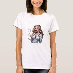 T-shirt Glamorous Doctor with Heart Stethoscope