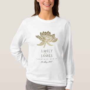 T-SHIRT GLAMOROUS PALE OR BLANC LOTUS ENREGISTRER LA DATE