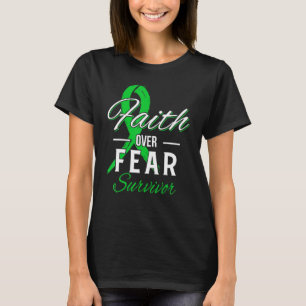 T-shirt Glaucoma Survivor Faith Over Fear Green ruban