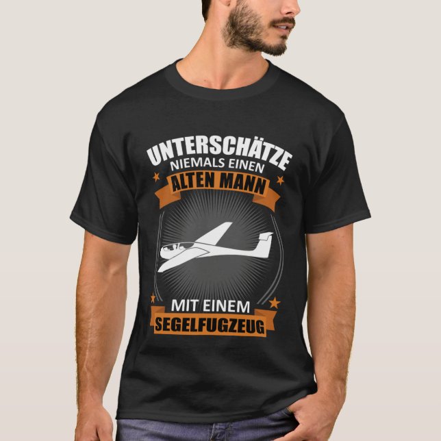T-shirt Glider flight old man saying glider pilot sailing  (Devant)